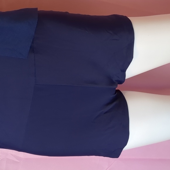 Neon Pink and Blue V Neck One Piece Swimsuit with Sheer Skirt Overlay size Large - Picture 2 of 9